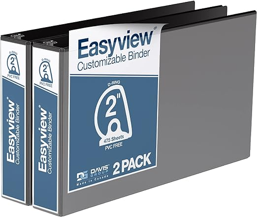 EasyView Premium 11"x17" Binders - Angle D Ring (2-pack)