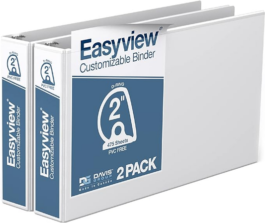 EasyView Premium 11"x17" Binders - Angle D Ring (2-pack)